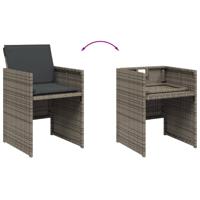 9-delige Tuinset met kussens poly rattan grijs - thumbnail