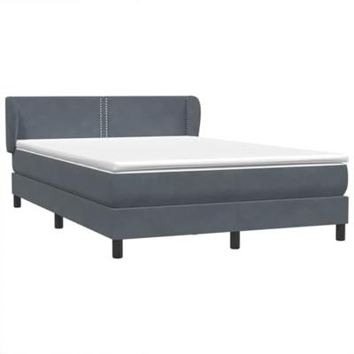 Boxspring met matras fluweel donkergrijs 140x220 cm
