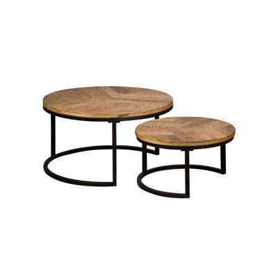 Tower Living Ronde Salontafel 'Viola' Mangohout, Set van 2 stuks, kleur Naturel Tower Living Ronde Salontafel 'Viola' Mangohout, Set van 2 stuks, kleur Naturel
