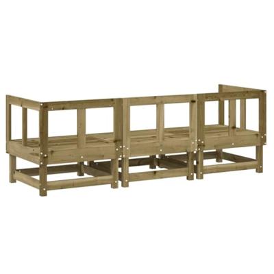 3-delige Loungeset gempregneerd grenenhout 3-delige Loungeset gempregneerd grenenhout