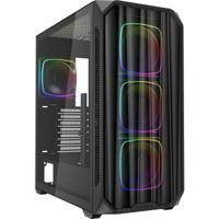 Sharkoon ak5m rgb midi tower behuizing (zwart | 2x usb-a | 1x usb-c | rgb | tempered glass) - thumbnail