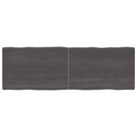 Tafelblad natuurlijke rand 180x60x(2-6)cm eikenhout donkerbruin - thumbnail