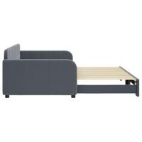 Slaapbank met onderschuifbed 100x200 cm fluweel donkergrijs - thumbnail