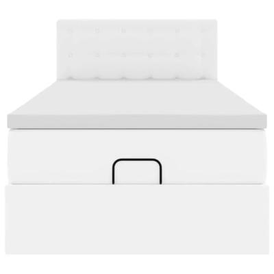 Ottomaanse bed met matras 90x200cm kunstleer wit