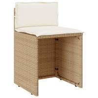 3-delige Bistroset met kussens poly rattan beige - thumbnail
