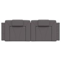 Hoofdbordkussen 120 cm kunstleer grijs - thumbnail