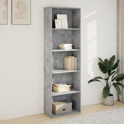 Boekenkast 60x30x189 cm bewerkt hout betongrijs