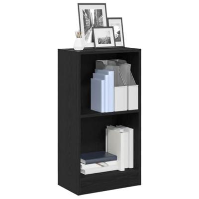 Boekenkast 40x24x76 cm spaanplaat zwart eikenkleurig
