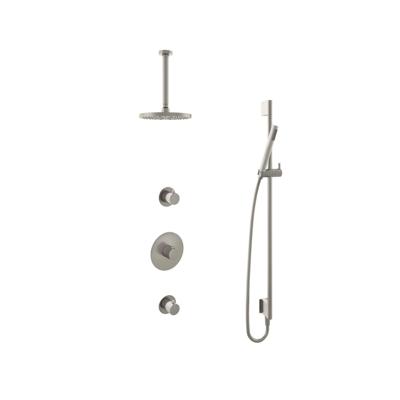 Hotbath Buddy - Inbouw Regendoucheset - 2 Stopkranen - Thermostatisch - Plafondbuis 30 cm - Hoofddouche 200 mm - Staafhanddouche - Glijstang 900 mm - Waterbesparend - V02