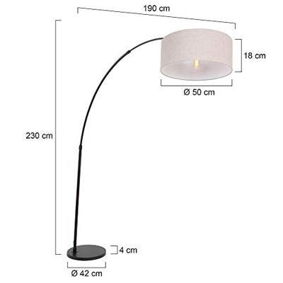 Steinhauer Vloerlamp Sparkled light 9900 zwart kap grijs linnen