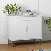 Dressoir MOLDE 90x40x80 cm massief grenenhout wit - thumbnail