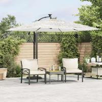 VidaXL Parasol met stalen paal 269x269x235 cm wit - thumbnail