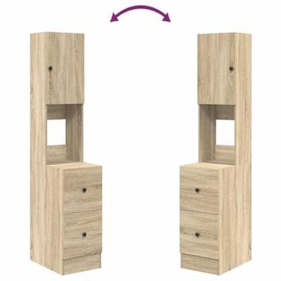 Keukenkast met lade Beige 35 x 50 x 180 cm Bewerkt hout