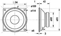 Visaton M 10 - 8 Ohm 4 inch 100 cm Midrange 80 W 8 Ω - thumbnail
