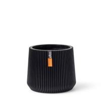 Capi nature groove indoor sandbag bloempot 10x9 cm zwart - thumbnail