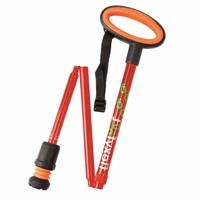 Wandelstok met ovalen handvat - opvouwbaar | Hoogte handvat: 83,7 - 93,7 cm | Flexifoot | Schokabsorberend | Rood | PR30046-RD - thumbnail