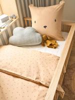 Dekbedovertrek + kussensloop, met gerecycled katoen OURSON beige, bedrukt - thumbnail
