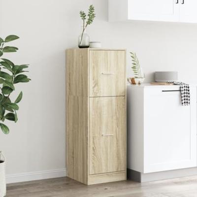 Apothekerskast 40x41x118 cm bewerkt hout sonoma eikenkleurig - thumbnail