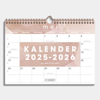 A4 Maandkalender 2025 - 2026 Abstract Oudroze - thumbnail