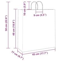 VidaXL Papieren zakken 50 st met hengsels 45x17x48 cm roze - thumbnail