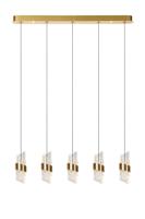 Lucide KLIGANDE - Hanglamp - LED Dimb. - 5x7,8W 2700K - Mat Goud / Messing - thumbnail