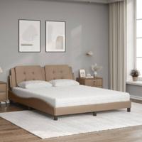 Bed met matras kunstleer cappuccinokleurig 80x200 cm - thumbnail