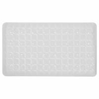 Badmat / Douchemat antislip 70 x 40 cm | Kleur: Wit | Met zuignappen | Hoogwaardig rubber - thumbnail