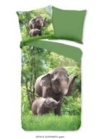 Good Morning Kinderdekbedovertrek "olifant" - Groen - (135x200 cm) - Katoen - thumbnail