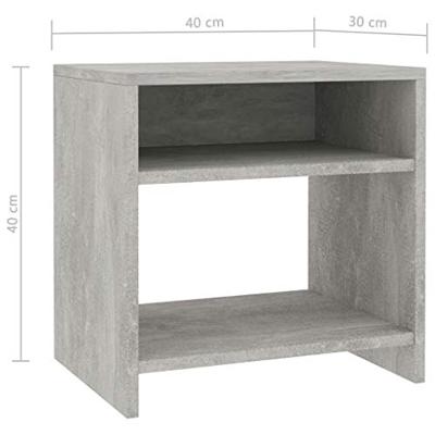 VidaXL Nachtkastjes 2 st 40x30x40 cm bewerkt hout betongrijs