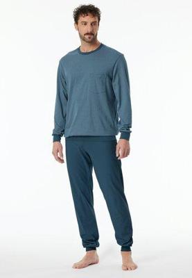 Schiesser Schiesser Pyjama Long bluegrey 181156 56/XXL