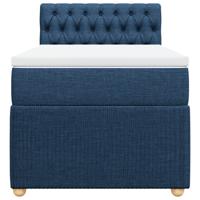 Boxspring met matras stof blauw 90x190 cm - thumbnail