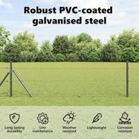 VidaXL Hexagon hek grijs 0,6 x 25 m pvc - thumbnail