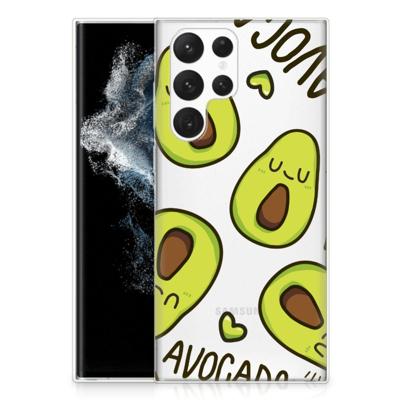 Samsung Galaxy S22 Ultra Telefoonhoesje met Naam Avocado Singing Samsung Galaxy S22 Ultra Telefoonhoesje met Naam Avocado Singing