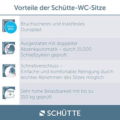 Toiletzitting Schutte White Duroplast Met Soft Close En Quick Release D-Vorm Gelakt Wit Schütte - thumbnail