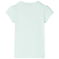 Kindershirt regenboog en palmbomen 140 lichtmintkleurig - thumbnail