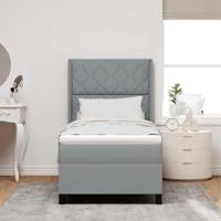 Boxspringbed met matras en LED stof lichtgrijs 100x200 cm - thumbnail