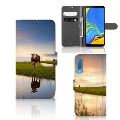 Samsung Galaxy A7 (2018) | Telefoonhoesje | Met pasjeshouder | Koe