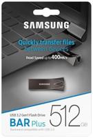Samsung BAR Plus USB-stick Retail 512 GB Grijs MUF-512BE4/APC USB-A 3.2 Gen 1 - thumbnail