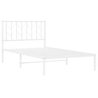 Bedframe met hoofdbord metaal wit 100x190 cm - thumbnail