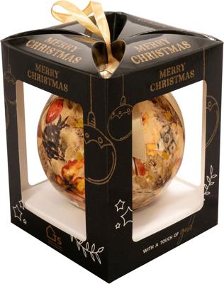 Giftbox kerstbal d10cm cotton cream TS - Ts Giftbox kerstbal d10cm cotton cream TS - Ts