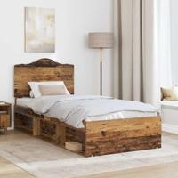 Bedframe met hoofdeinde Oudhout 75 x 190 cm Massief grenenhout - thumbnail