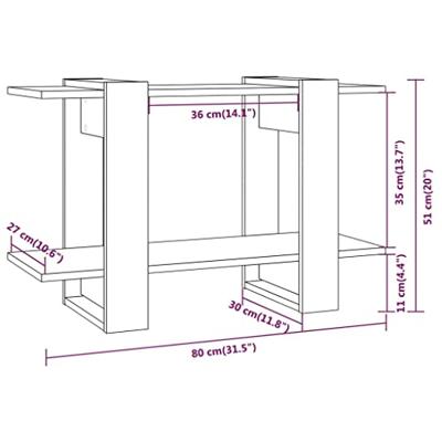 Boekenkast/kamerscherm 80x30x51 cm wit
