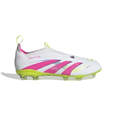 adidas Predator Elite Veterloze Gras Voetbalschoenen (FG) Kids Wit Roze Neongeel