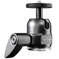 Mantona Basic kogelkop Small – bijzonder lichte en compacte statiefkop, 180 g, draagvermogen 6 kg, met 3/8 inch en 1/4 inch aansluiting, voor camera, monopod, fotostatief, lampstatief, studiostatief - thumbnail