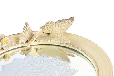 Middenstuk DKD Home Decor Beige Hars Spiegel 24 x 22,6 x 18 cm