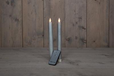 LED Dinerkaars Wax 23cm Zilver 2st