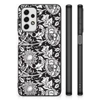 Samsung Galaxy A23 Bloemen Hoesje Black Flowers - thumbnail