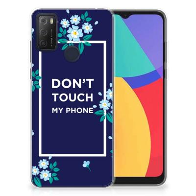 Alcatel 1S (2021) Silicone-hoesje Flowers Blue DTMP Alcatel 1S (2021) Silicone-hoesje Flowers Blue DTMP