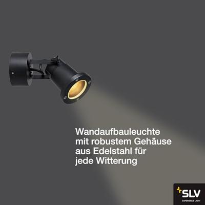SLV NAUTILUS 1002867 LED-buitenlamp (wand) GU10 Zwart SLV NAUTILUS 1002867 LED-buitenlamp (wand) GU10 Zwart
