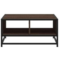 Salontafel 60,5x60,5x30 cm bewerkt hout en metaal bruin eiken - thumbnail